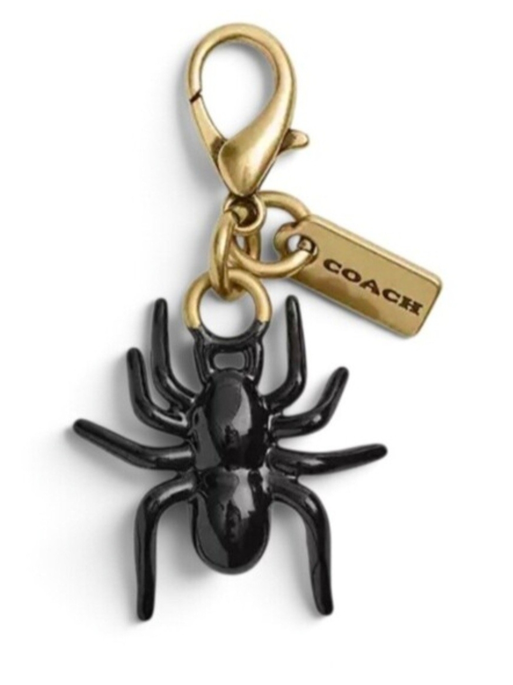 Coach Black Spider Charm with Gold Hardware